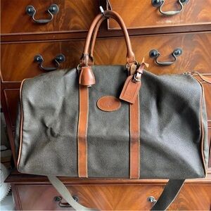 Mulberry Brown and Tan Leather Duffel Bag